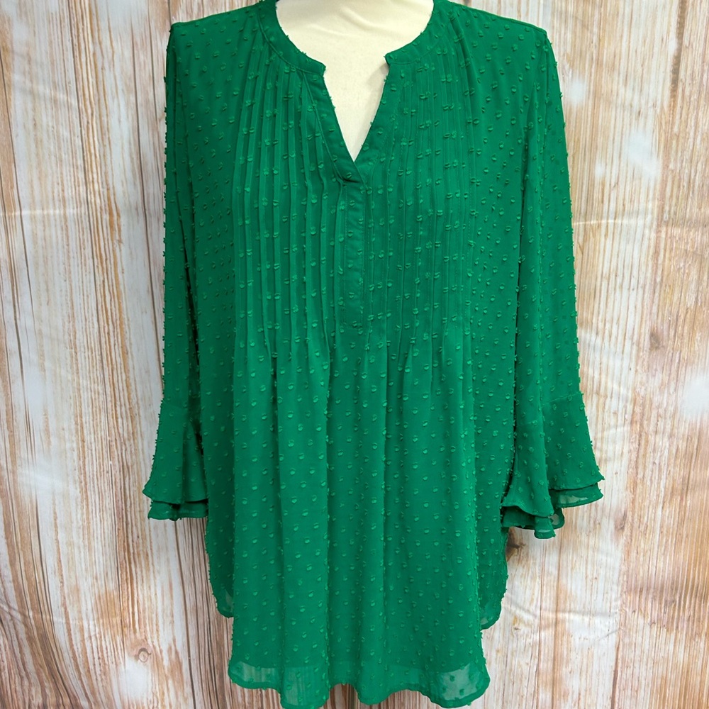 Charter Club Double Ruffle Textured Pintuck Top
